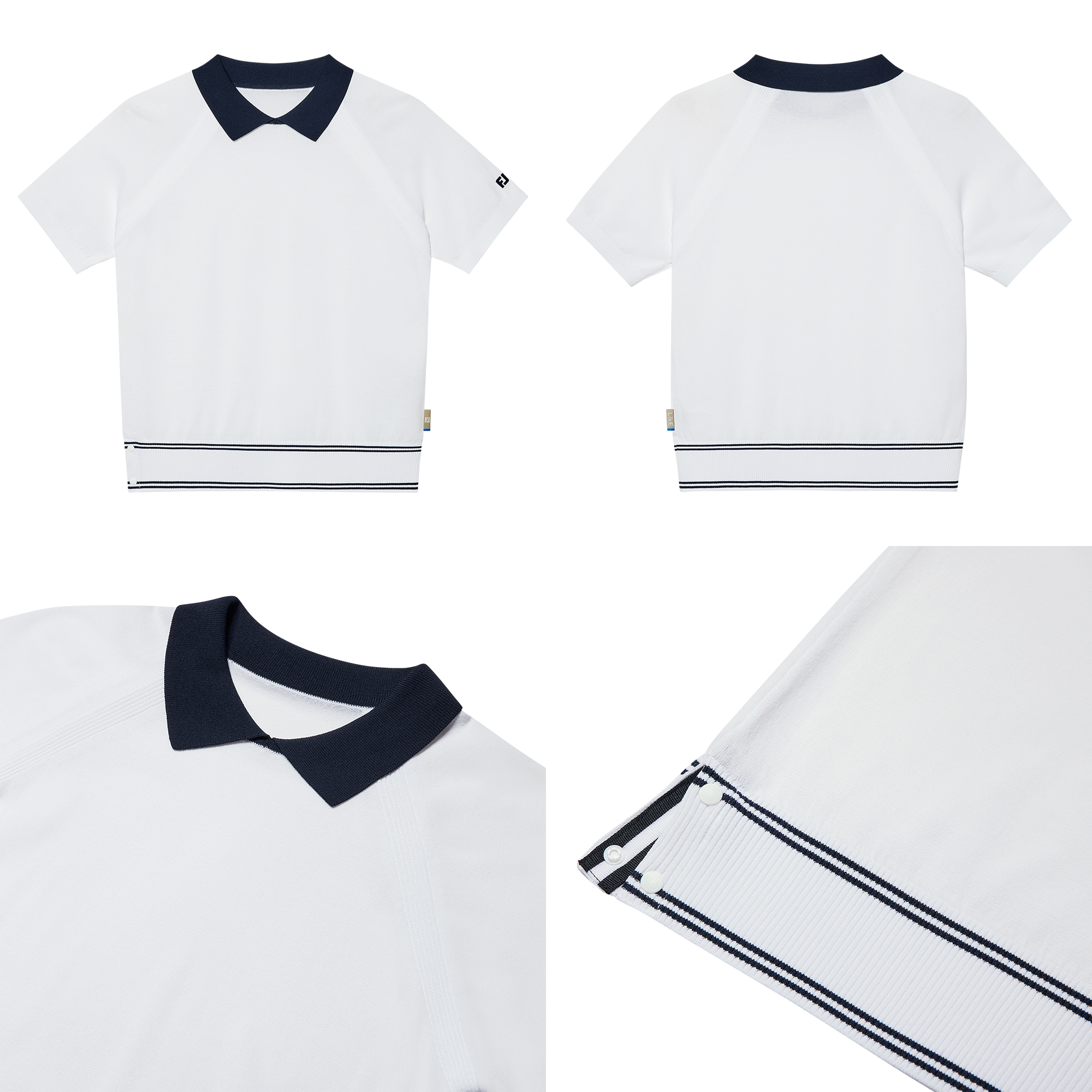 Raglan Knit Polo Shirts Women