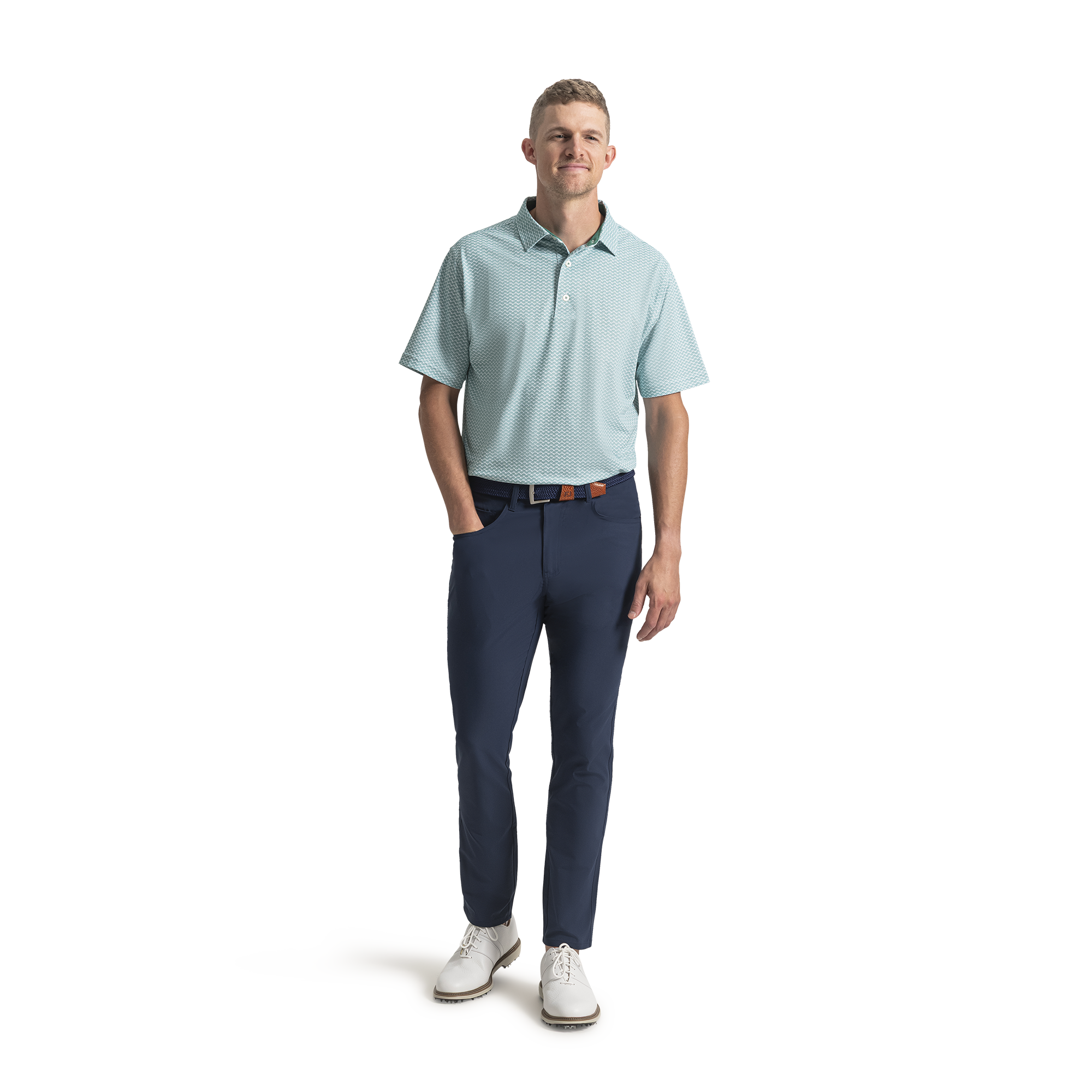 Scallop Geo Pique Self Collar