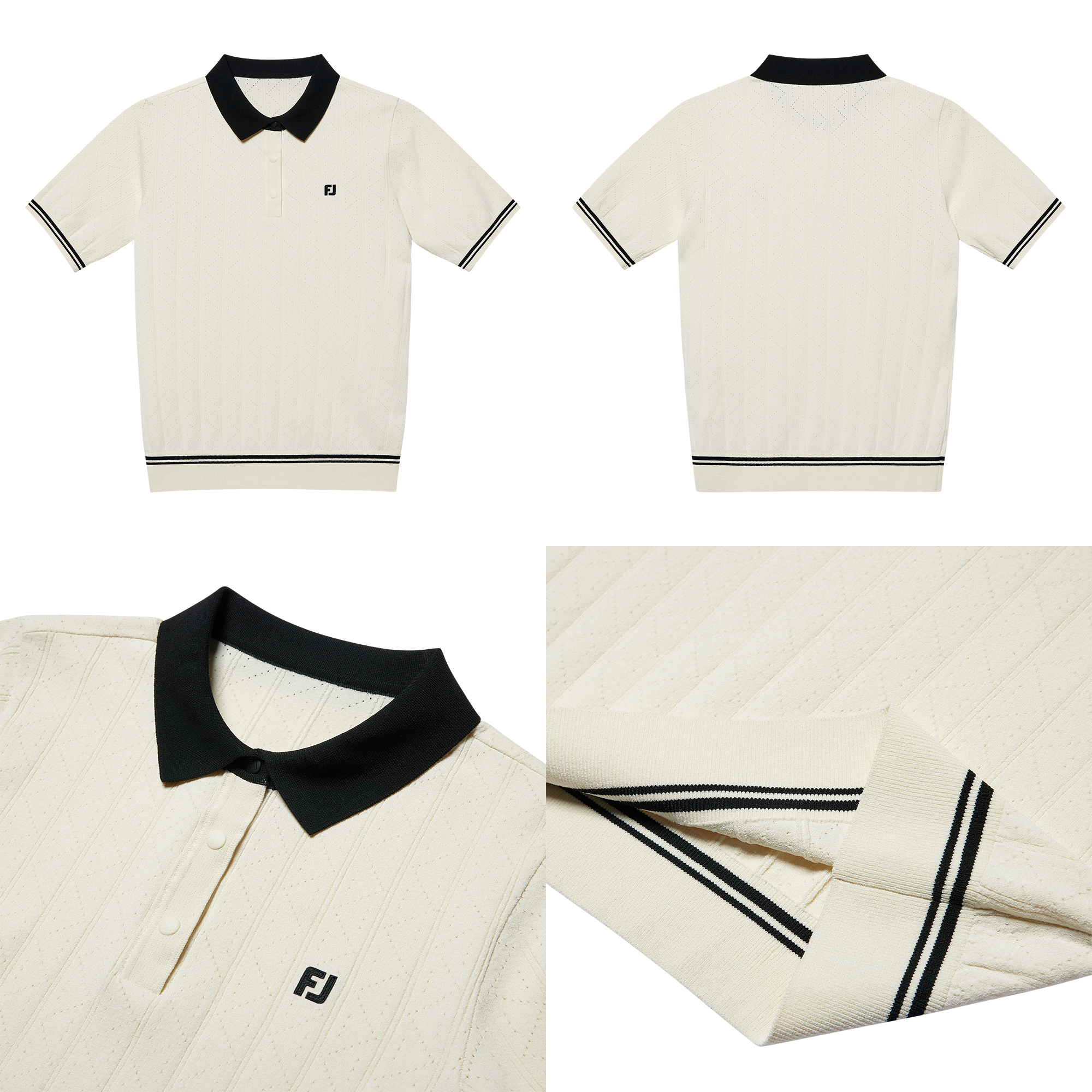 Cable Knit Polo Shirts Women