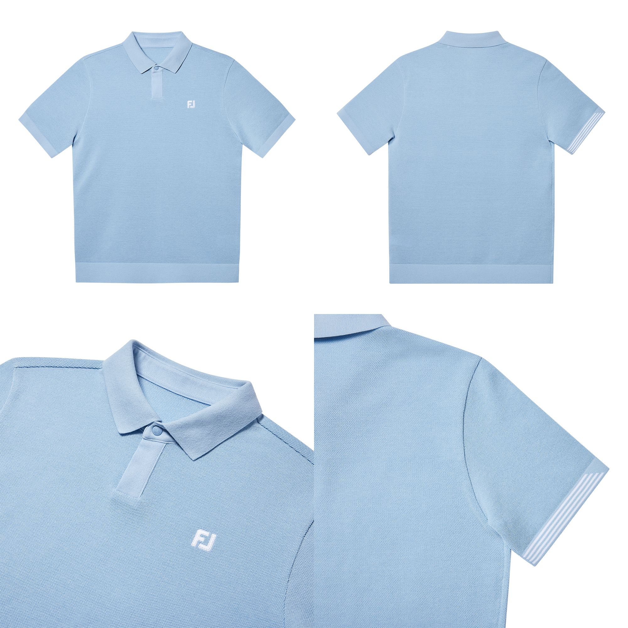 Two-tone Knit Polo Shirts