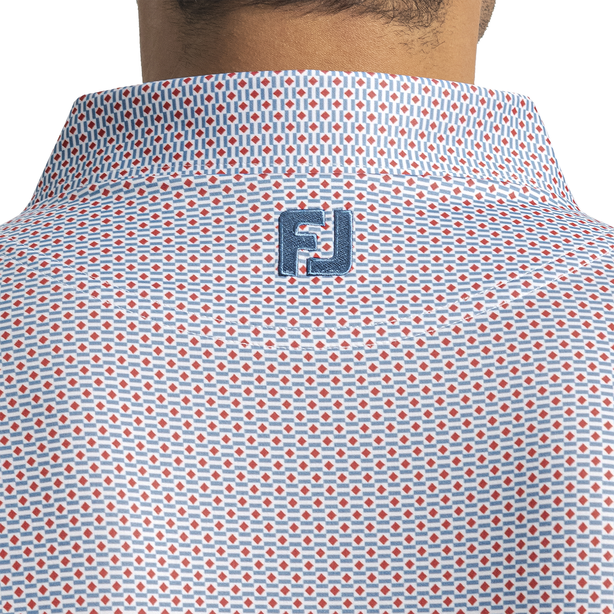 FJ Nautical Flag Print Lisle Self Collar