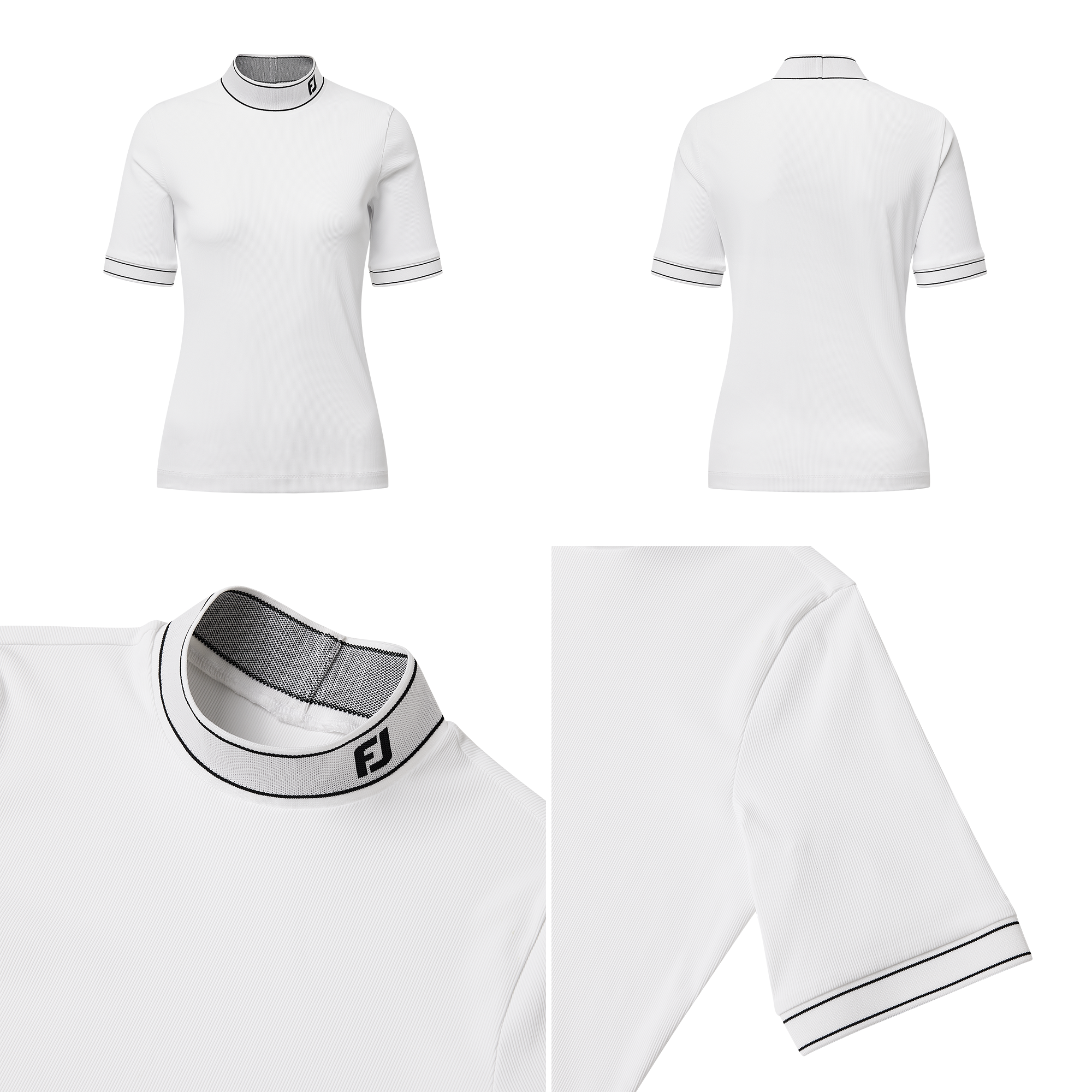 Short Sleeve High Neck Shirt Women