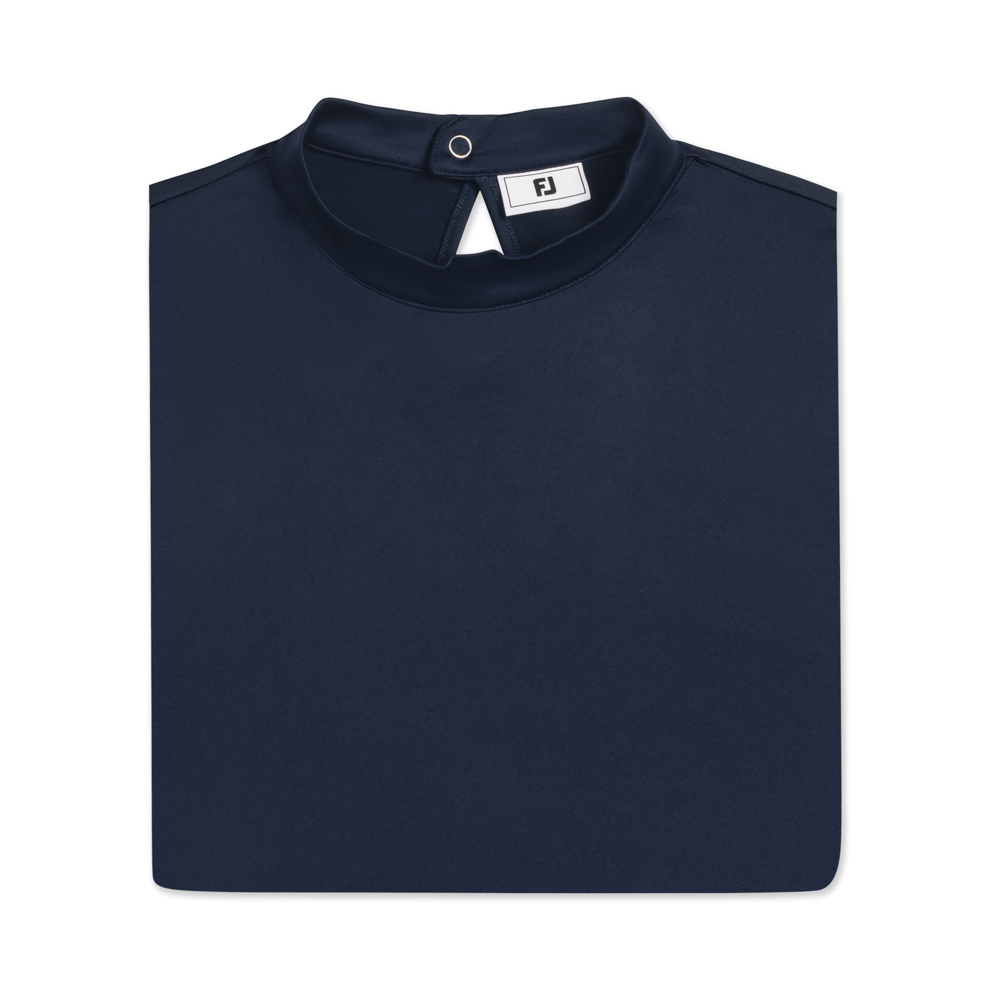 Short Sleeve Keyhole Mock Neck