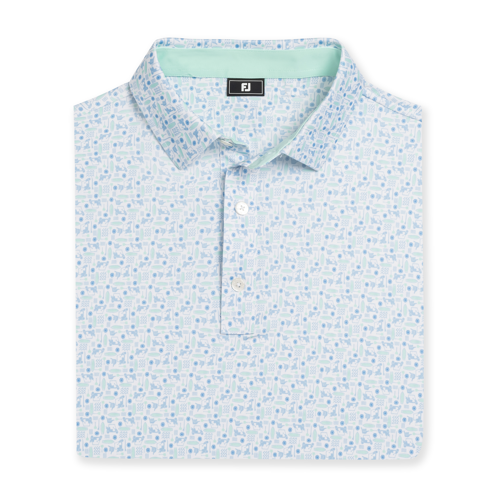 Surfs Up Print Lisle Self Collar