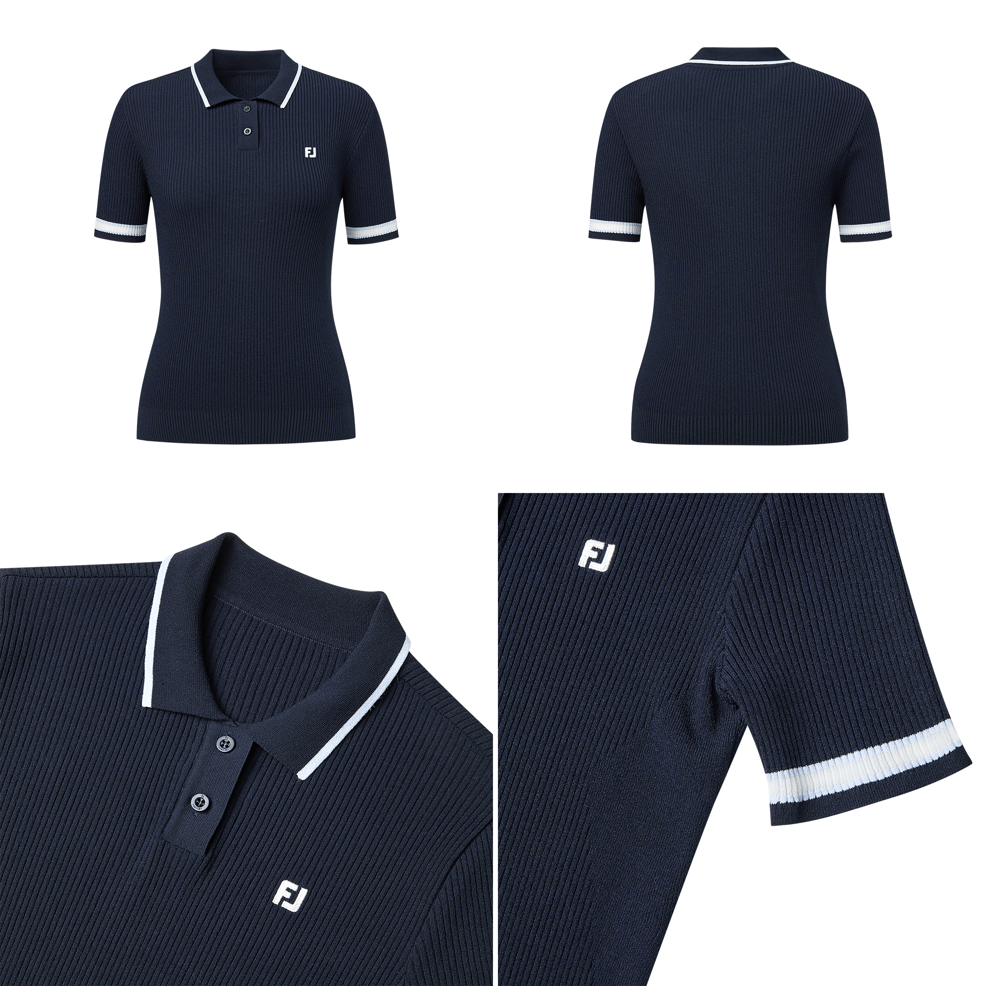 Slim Knit Polo Shirt Women