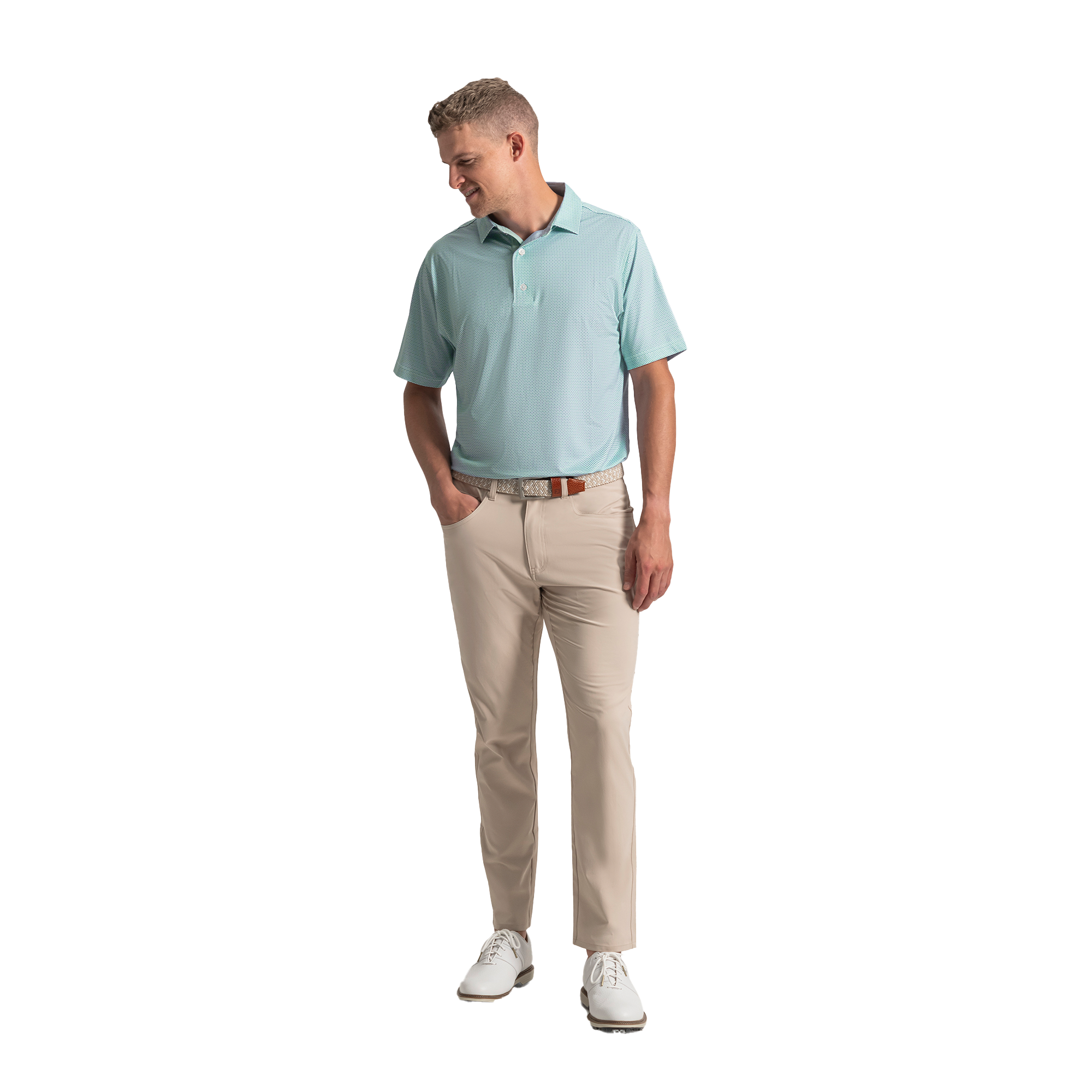 Wave Print Lisle Self Collar